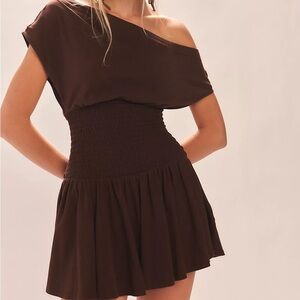 Free People Brown Scorching Hot Mini Dress